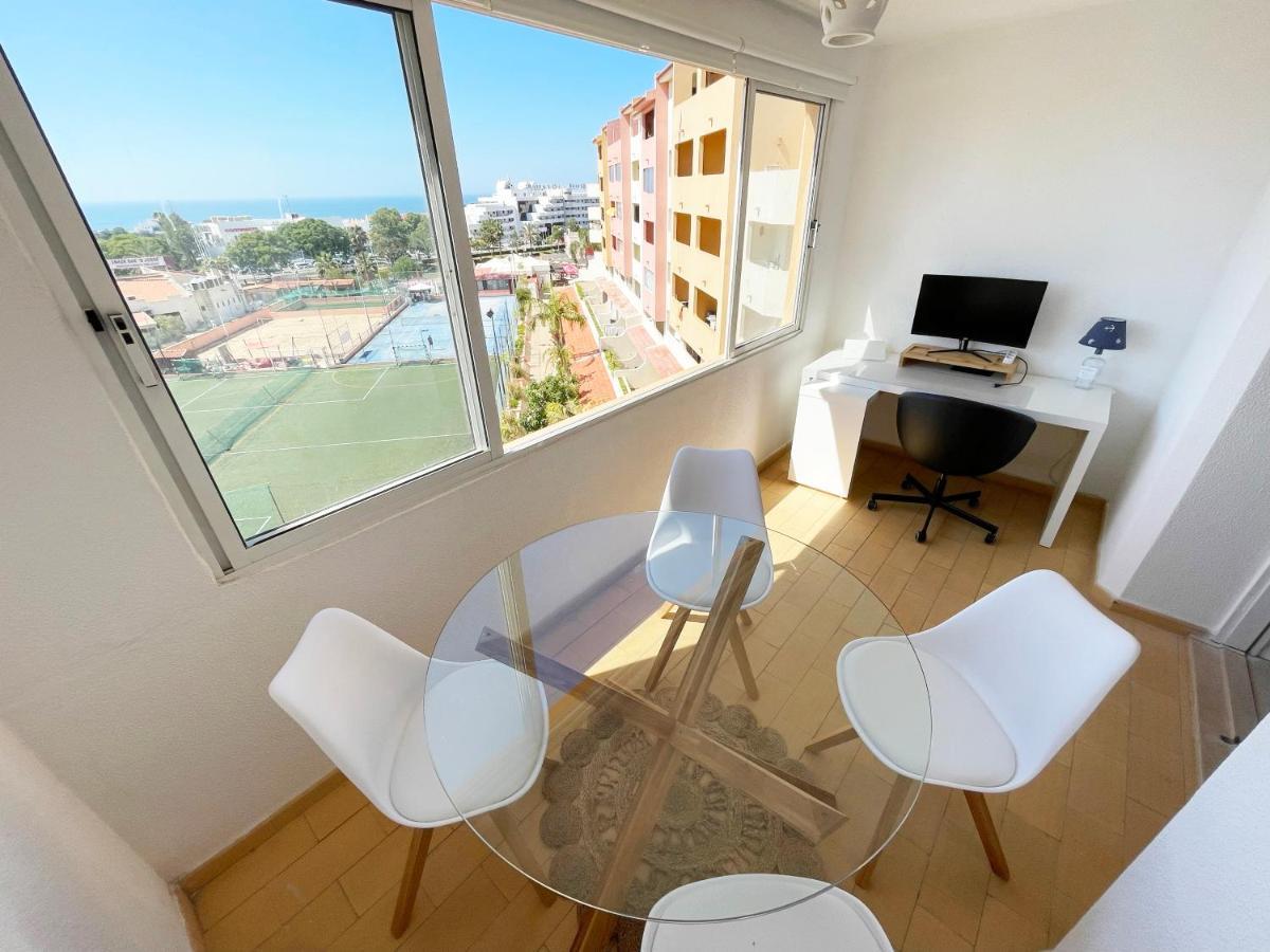 Panoramic Seaview - 2 Bedroom, Main Ave, 15 Min Walk Beach, Workspace Albufeira Bagian luar foto